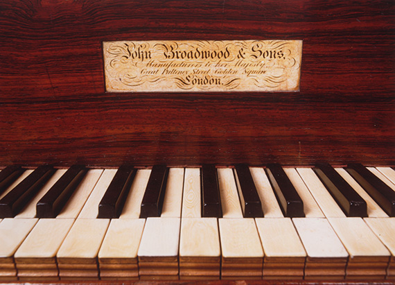 Elgar's Broadwood square piano, front