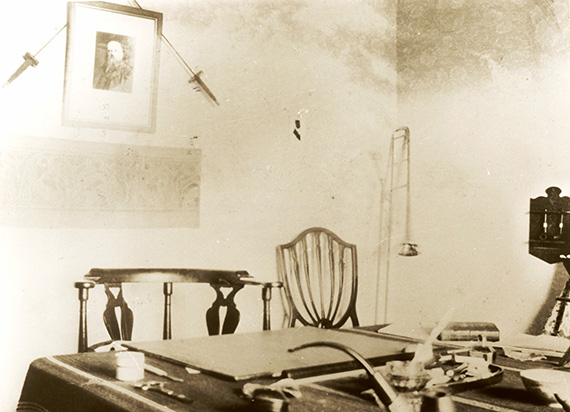 The study at Birchwood Lodge where the piano stood