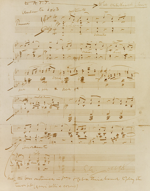 Elgar's manuscript for the theme of The Enigma Variations in piano scoring