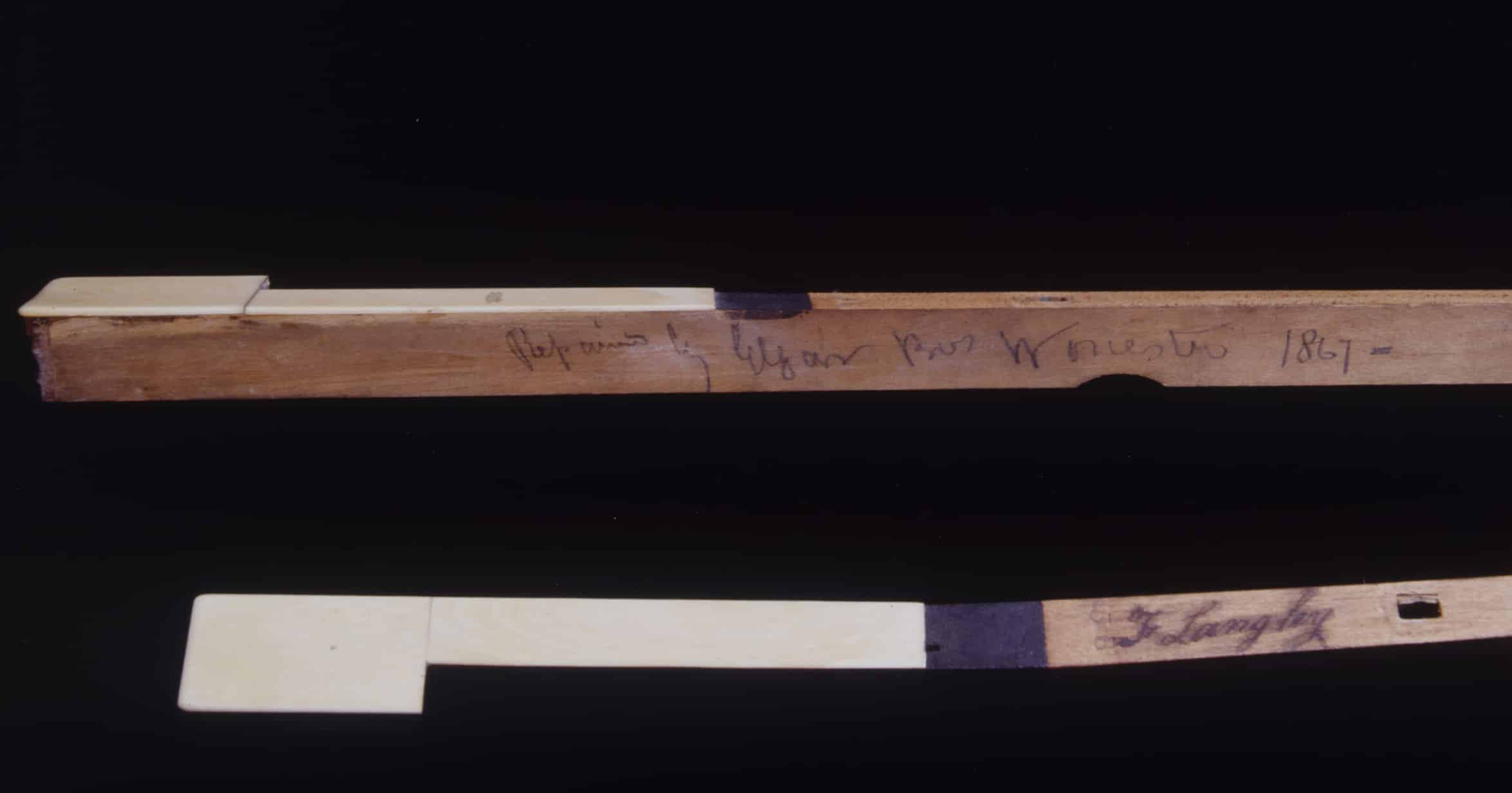 Inscriptions on the keys, recording the work of the Elgar firm