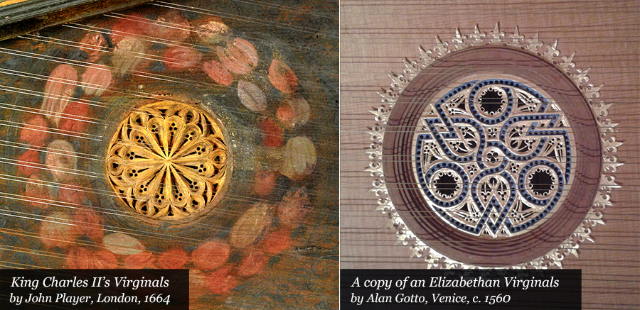 King Charles II virginals and a copy of an Elizabethan Virginals